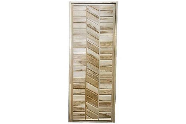 Дверь из липы глухая (коробка липа) Зигзаг рисунок (1700х700х70)