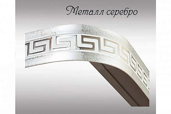 Бленда для карниза ОЛИМП металл. серебро (за бухту 30м)