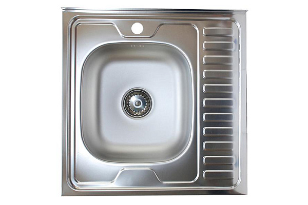 Мойка нерж 600х600х130мм т.0,4 (без сифона) левая Турция