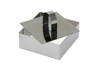 Кулинарная форма КВАДРАТ с крышкой-прессом, 9,5х9,5см, h=4,5см, 3цв. 8.36 (МультиДом)