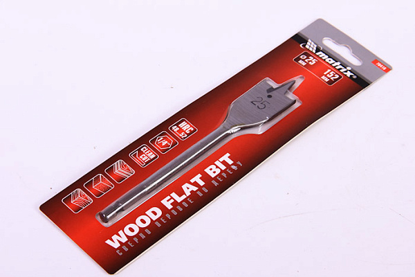 Сверло по дереву MATRIX перовое, 25 мм 6-гранный хвостовик 70416 (75/300)