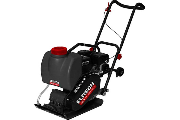 Плита вибротрамбовочная ELITECH HD VTP 90T (90кг, 6.5л/с, 600х420мм, вода, коврик, колеса)