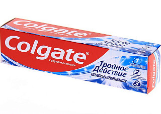 Зубная паста COLGATE (КОЛГЕЙТ) Тройное действие Экстра отбеливание 100мл (326)