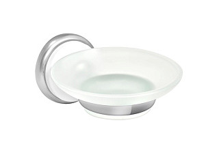 Мыльница стеклянная Solinne Blanco B-51105, хром, стекло-сатин (2541.107)