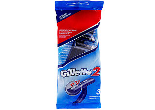 Станок бритвенный одноразовый GILLETTE2 2 лезвия (пакет 3шт)/40 (691)
