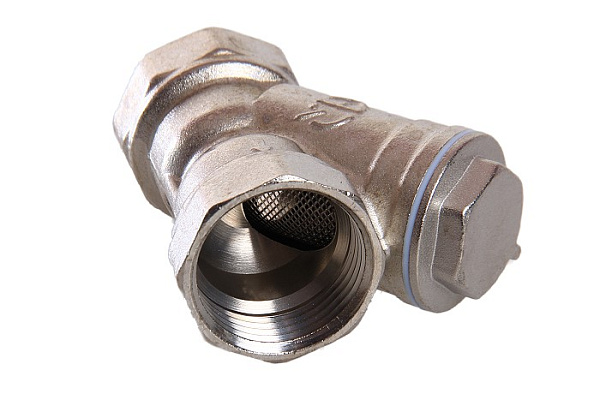 Фильтр латунный/никелированный косой AQUALINK ДУ25 (1) Г/Г (02335) (80/10) 