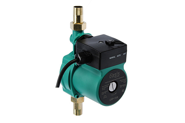 Насос повысительный OASIS CP-15/9 (120Вт,Расход-30л/м,Напор-9м,Давление-6б.,Монтаж-160мм)