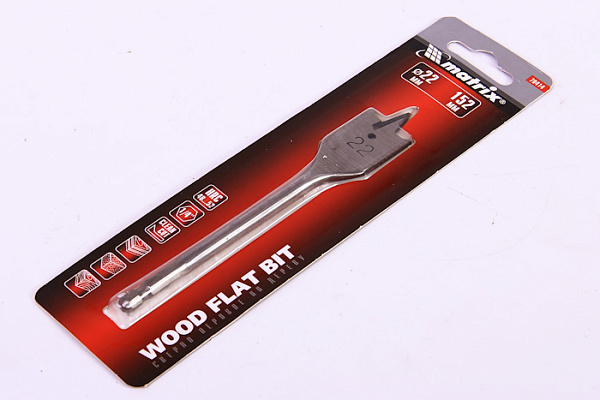 Сверло по дереву MATRIX перовое, 22 мм 6-гранный хвостовик 70414 (75/300)