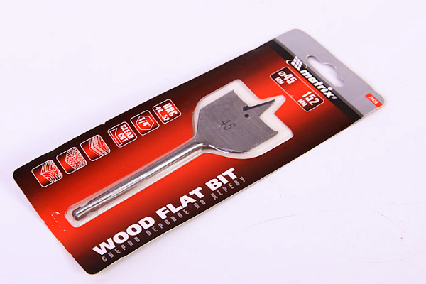 Сверло по дереву MATRIX перовое, 45 мм 6-гранный хвостовик 70433 (60/240)