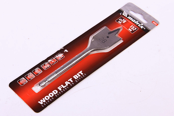 Сверло по дереву MATRIX перовое, 28 мм 6-гранный хвостовик 70420 (60/240)