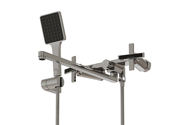 Смеситель для ванны и раковины MIXLINE ML37-02 Cross (Латунь, Длина излива 12см, Кран-букса 1/2")