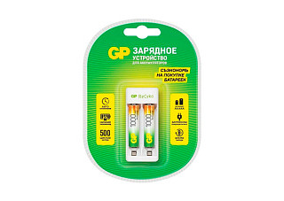 З/У для аккумуляторов GP E211/100AAAHCCS-2CR1 AA/AAA Ni-MH 2 слота +2AAA 1000mAh (1/5/10) (271)