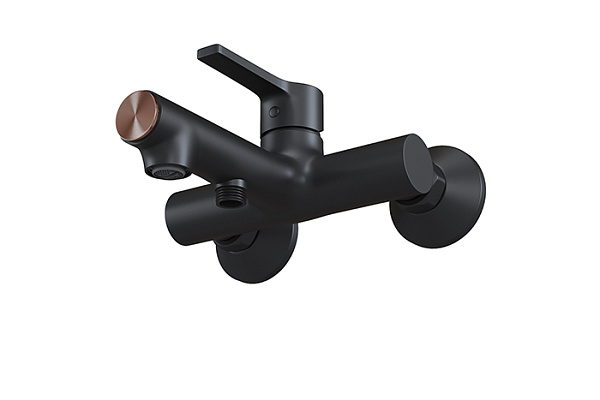 Смеситель для ванны 35k MIXLINE ML23-01 Round Black (Латунь,Длина излива18см,Картридж 35мм,ЧЕРНЫЙ)