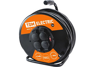 Удлинитель силовой TDM УКз16-004 (IP44 4 места/40м ПВС 3х1,5) УС1-43127 (1301-0542)