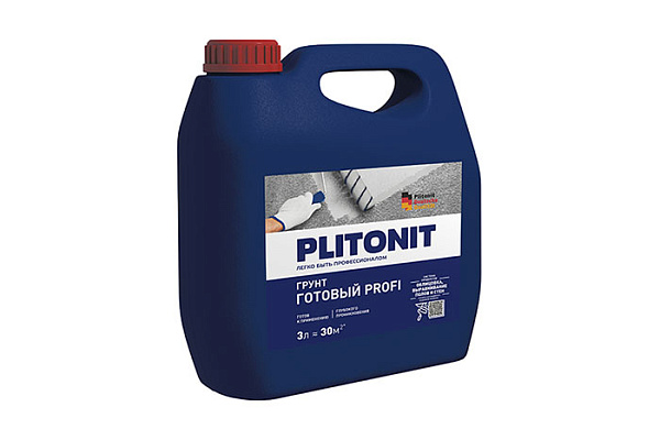 Грунт PLITONIT PROFI морозостойкий, глубокого проникновения, готовый, 3л Н010265