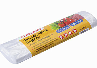 Пакеты фасовочные ЛАЙМА (ПНД, 24х37см, 8 мкм, 100шт.) (605951)