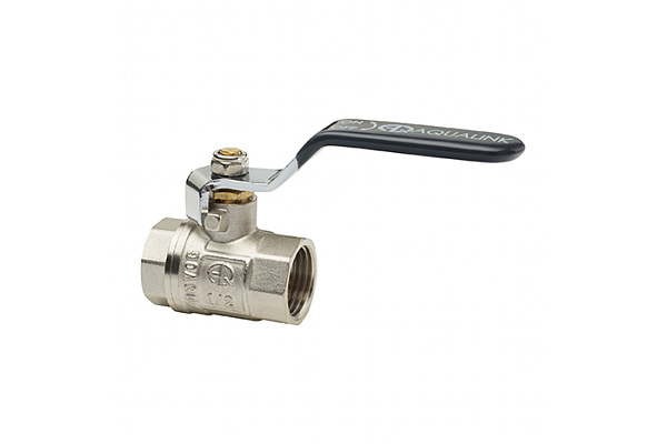 Кран шаровой латунный AQUALINK ДУ32 (1 1/4) Г/Г рычаг (01146) (30/5) 