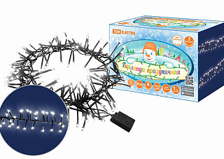 Гирлянда TDM "Мишура" 3 м, 320LED, белый, 8 режимов, 250 В, IP20, (0361-0091)