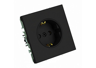 Розетка Feron 1-м. с защит. шт. с/з (механизм) 250В 16А Эмили RST16-5110-05 черный уголь 49854