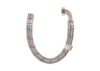 Подводка гибкая для воды "Гигант" с латунной гайкой 1" вн-нар 50 см угловая (AQUALINE 40/1) 04980