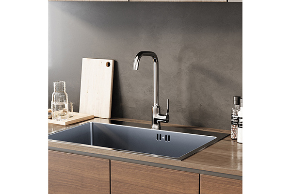 Смеситель для кухни 35k MIXLINE ML40-032 Flat (Латунь,Картридж 35мм,бок. руч.)