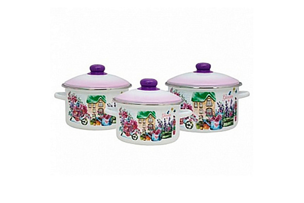 Набор эмал.посуды Весенний сад 2-3208/6 г.Магнитогорск