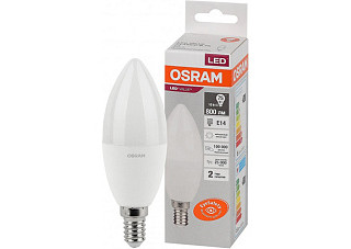 Лампа светодиодная OSRAM LED 10Вт E14 4000К 800Лм свеча 220В (замена 75Вт) (9187)