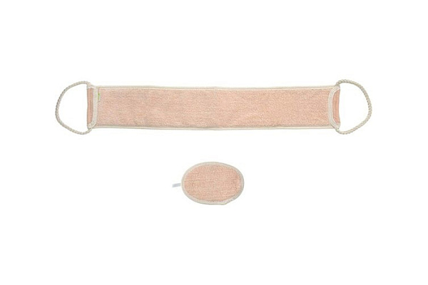 Набор из 2 мочалок, двусторонних, soft/medium (спонж и лента), для лица и тела "Банные штучки" 40367