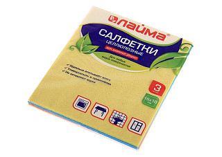 Салфетки целлюлозные ЛАЙМА (губчатые) 15х18см. 3шт.высокая впитываемость К5025, 601558