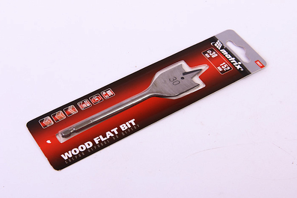 Сверло по дереву MATRIX перовое, 30 мм 6-гранный хвостовик 70422 (60/240)