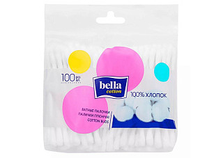 Ватные палочки под товарным знаком "bella cotton", 100 шт. (п/эт)
