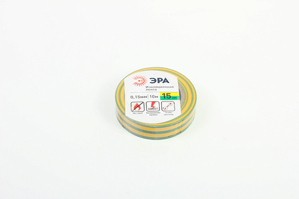 Изолента ПВХ ERA 15мм.х20м Желто-зеленая (799)