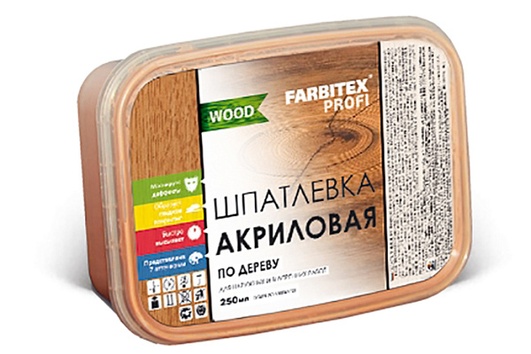 Шпатлевка FARBITEX ПРОФИ WOOD акриловая по дереву махагон (0,25л) 