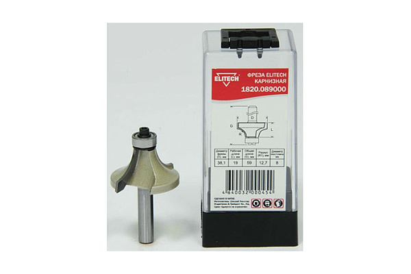 Фреза ELITECH карнизная хв-8мм, R12.7x19мм 1820.089000
