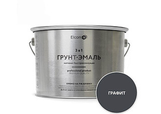 Грунт-эмаль по ржавчине Elcon 3 в1 матовая графит (2,0 кг)