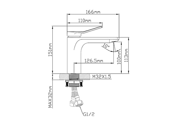 Смеситель для раковины Oasis L3016МG_Mat (Латунь, Гайка, Длина излива-10см)