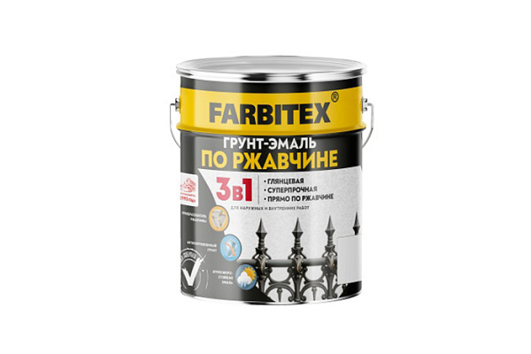 Грунт-эмаль по ржавчине 3в1 FARBITEX графит 7024 (0,8 кг) 