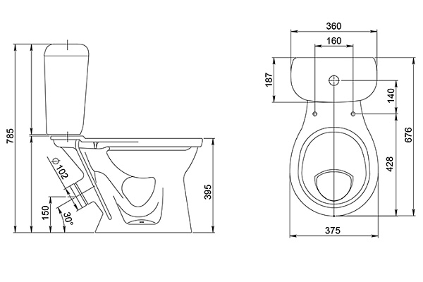 Унитаз-компакт Santeri Виктория (белый, косой выпуск, нижняя подводка, 1 режим, 1.P301.6.S00.00B.F)