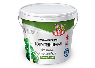 Эмаль акриловая OLECOLOR полуглянцевая белый (2,0кг)