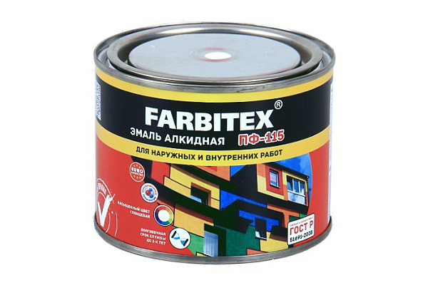 Эмаль ПФ 115 FARBITEX белый (0,4кг)