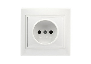 Розетка SMARTBUY Венера 1-местная без заземления 10А белая, керамика (SBE-01w-10-S1-N-c) /200 (483)