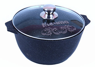 Кастрюля литой алюминий г.Кукмор Мечта Гранит black 5,0л (45802)