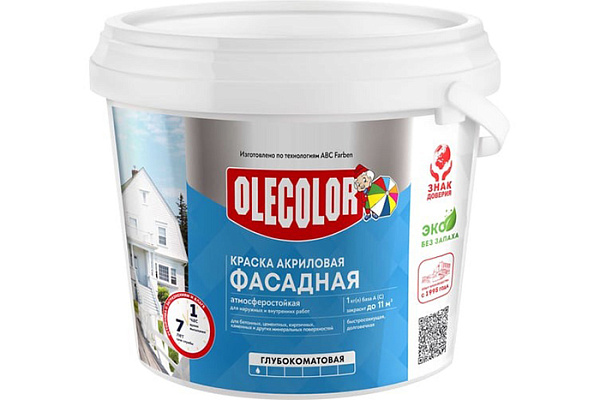 Краска ВД фасадная база С OLECOLOR (9,0л /11,7кг) 