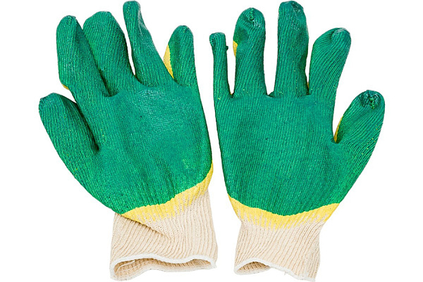 Перчатки х/б 13 класс 2-й облив латекса,ж/з БЕРД инд. упаковка /300