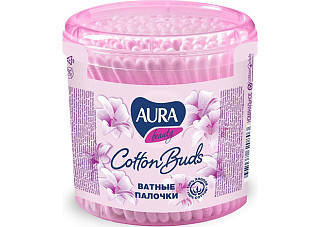 Ватные палочки AURA (АУРА) стакан 200шт/36 12092 (803)