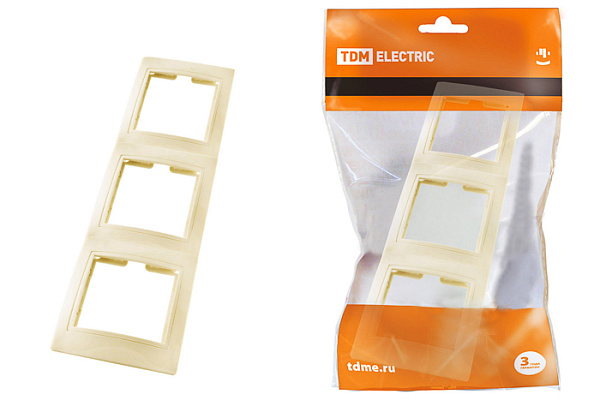 Рамка TDM 3-х постовая "Таймыр" вертикальная сл. кость (1814-0127)