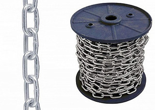 Цепь сварная, короткозвенная  3мм DIN766 (бухта 60м)