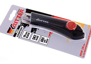 Нож Ritter Comfort 18 мм (сталь SK2 Black) ABS пластик Soft-touch, усиленный с фикс. (23180)