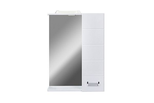 Зеркало со шкафом Вега 60 с подсветкой, белый, правый DORATIZ 2711.112