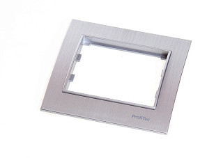 Рамка Profitec Corsa ST серебро металл SATIN 1СП (PC-пласт) (911850)
